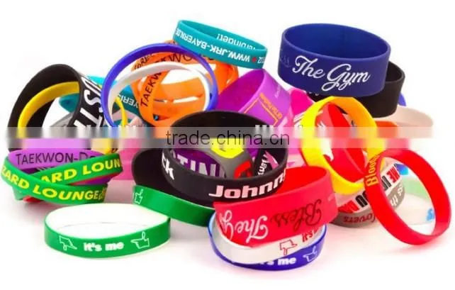 2014 fashionable and popular chain Silicon Bracelet with ribbon,silicone wristbands