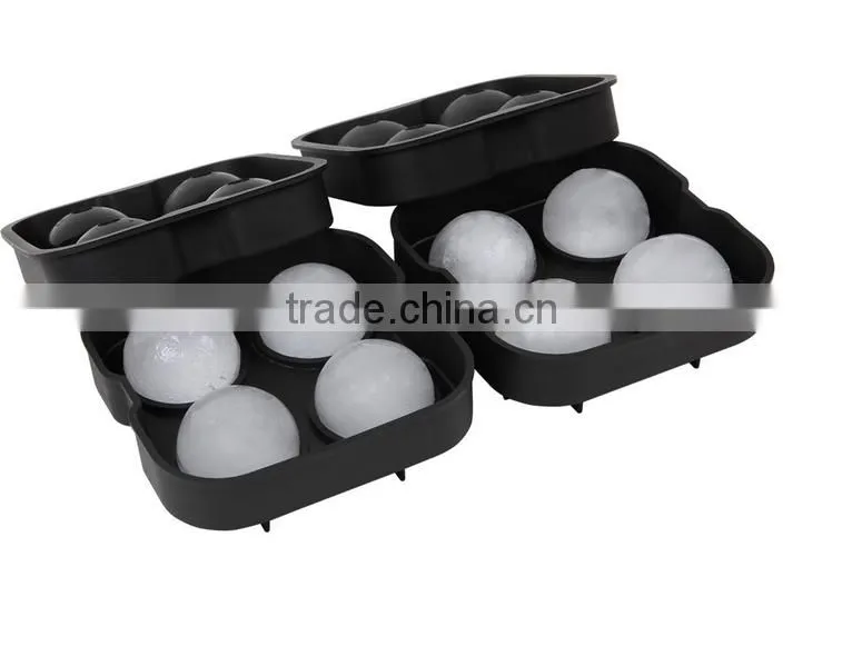 Hot Selling 4 cavities round silicone ice ball mold