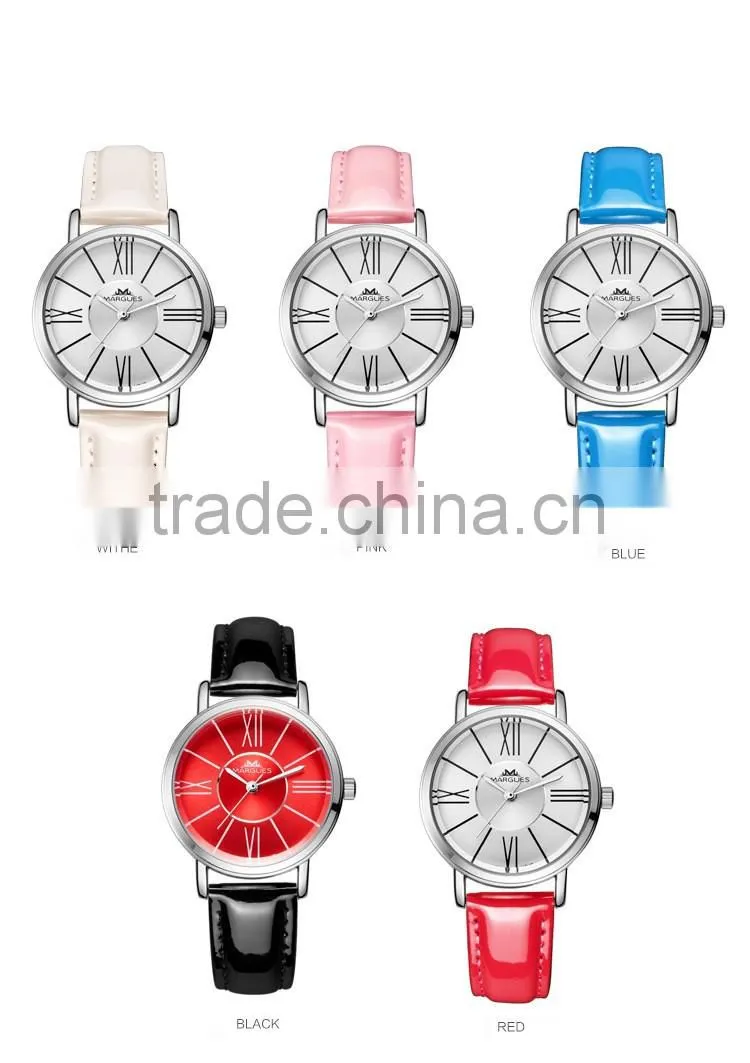 New models from Doris Watch roman index dial bright leather band fashion watches oem watch