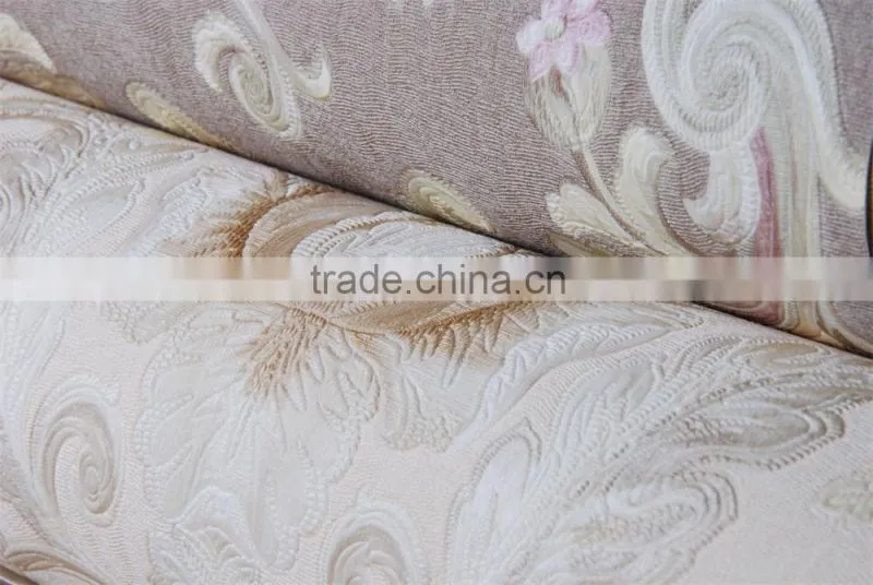 Beautiful flower embossed wallpaper in blue color