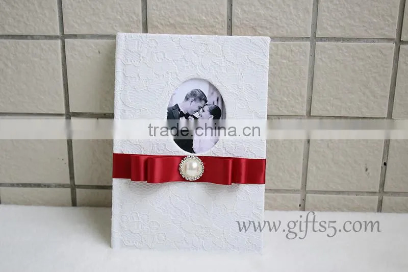 Wholesale Special Hard Cover White Wedding Guest Books