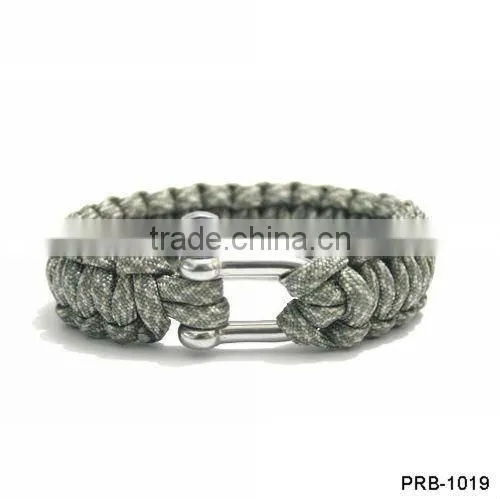 Fashion Handwoven Survival Bracelet Stainless steel Buckle Outdoor bracelet PRB-1019