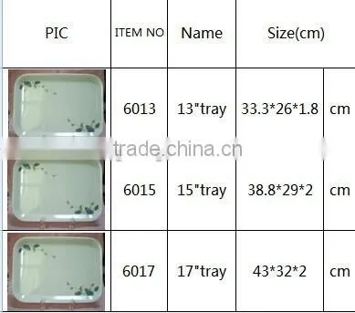 melamine rectangle tray