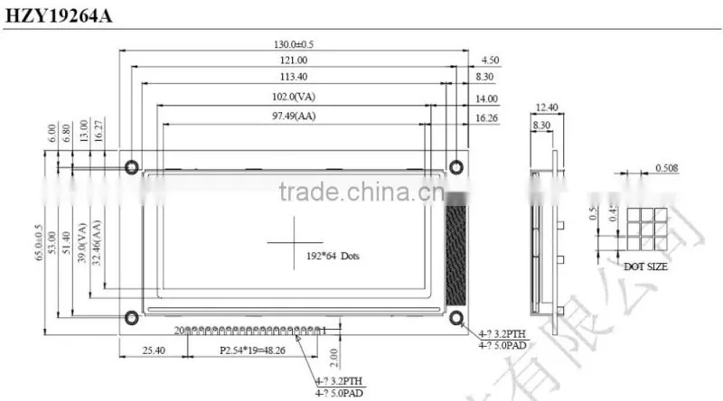 64 x 192 Graphic LCD Modules China Plants Providing LCM LCD Module Parts
