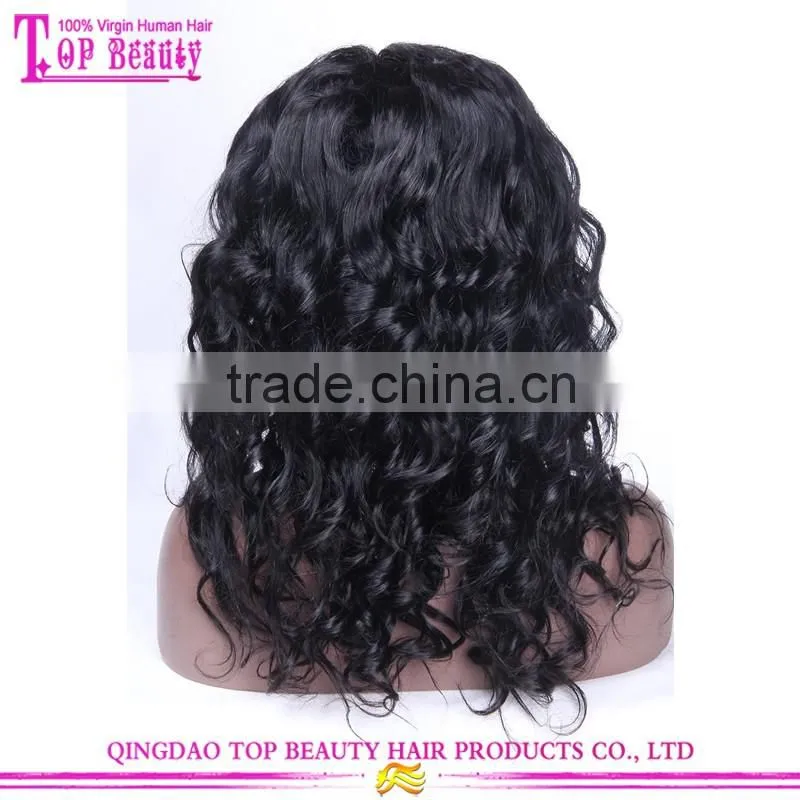 Best Selling 18 Inches Brazilian Huamn Hair Wig Natural Wave 8A Grade Glueless Full Lace Wigs