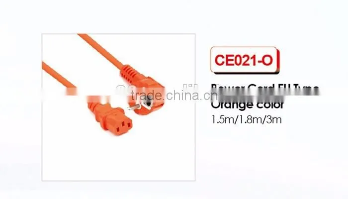Orange color in High Quality European Power Cord