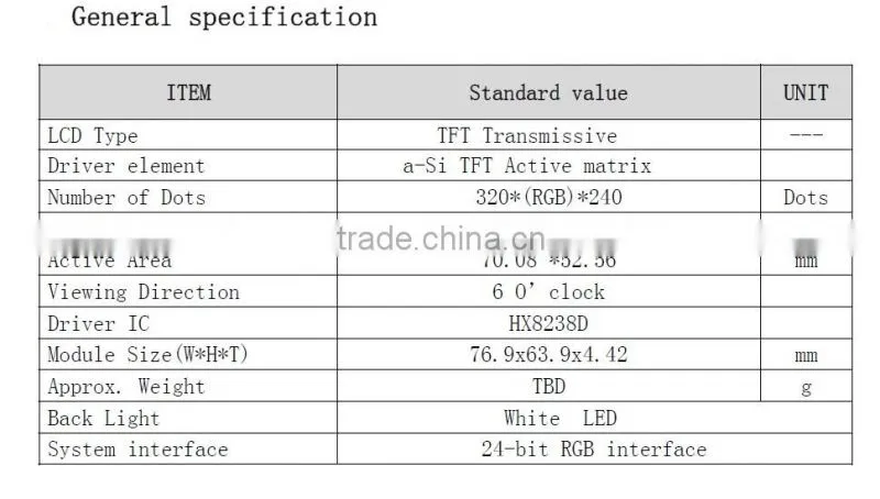 3.5 inch tft lcd display high brightness lcd screen panel