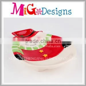 Easy Care Snowman Ceramic Square Plate OEM