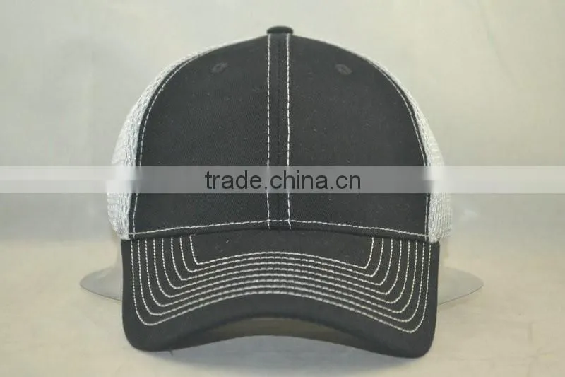 Black cotton and white mesh hat flex fit style for adult size