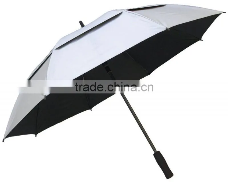 Silver Coated Fiberglass Double Layer Golf Umbrella