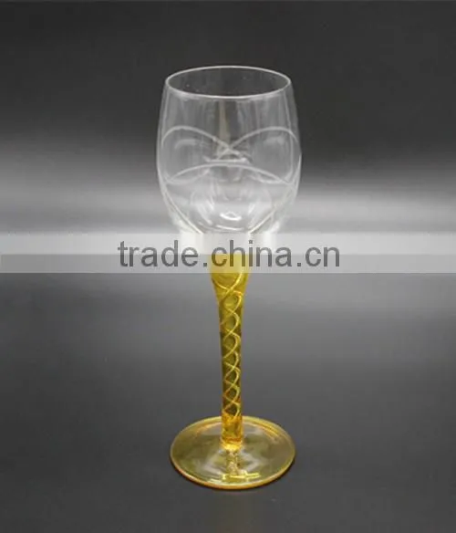 Wholesale Clear Goblet With Colored Stem