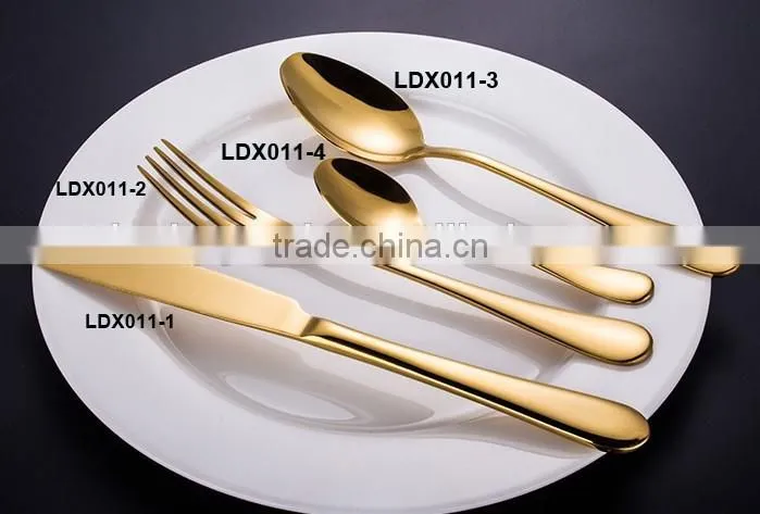 LDX014 bulk stainless steel black color set flatware