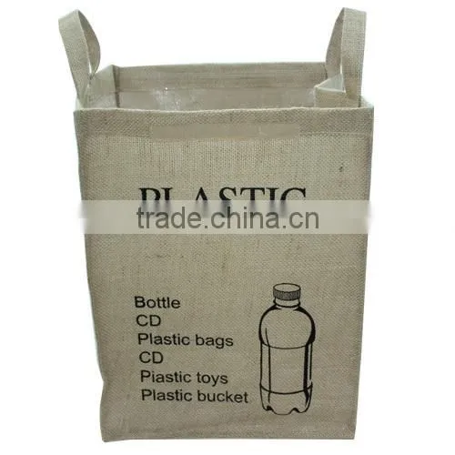 2014 new Korea design flax storage bag,Pure color zakka groceries linen hanging bag(BBHT009)