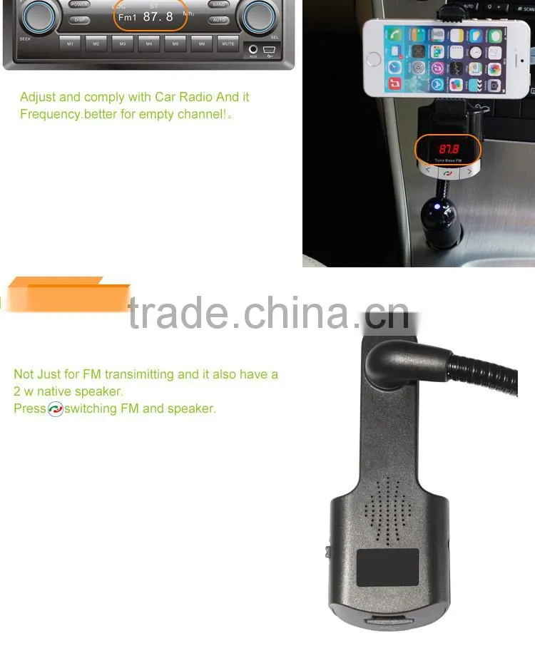 Wireless Bluetooth FM Transmitter Radio Adapter MP3 Music Player Multi-functional Phone Car Kit Mount Holder Bracket