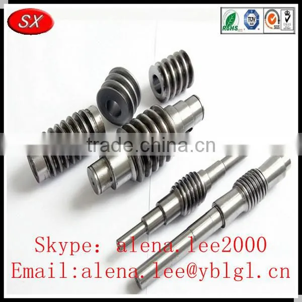 Customized brass/bronze/stainless steel long worm gear shafts,helical gear shaft,transmission gear and shaft