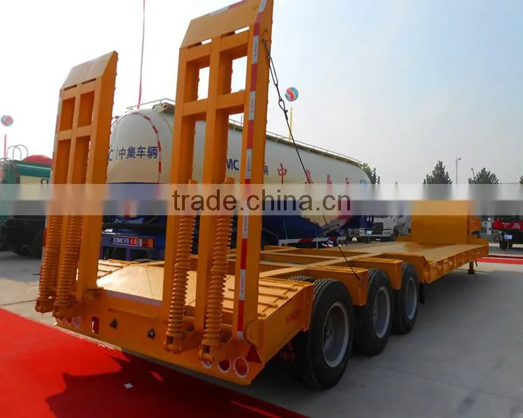 Low price excavator truck trailer 3 axle low bed semi trailer