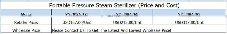 Portable Pressure Steam Sterilizer YX-280A Portable Autoclave