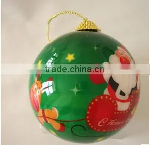 Different design and color christmas balls for christmas tree / 4 color printing christmas ball / LED plastic christmas ball