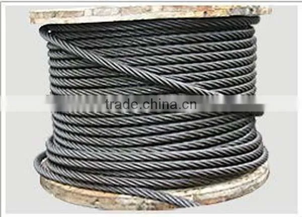 6x19S ungalvanized steel wire rope for ordinary use