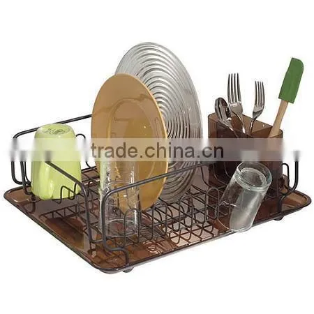White folding kitchen dish drying rack