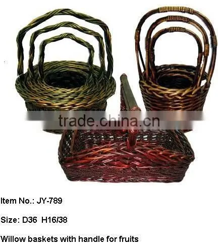 Honey wicker handle basket stair Shape