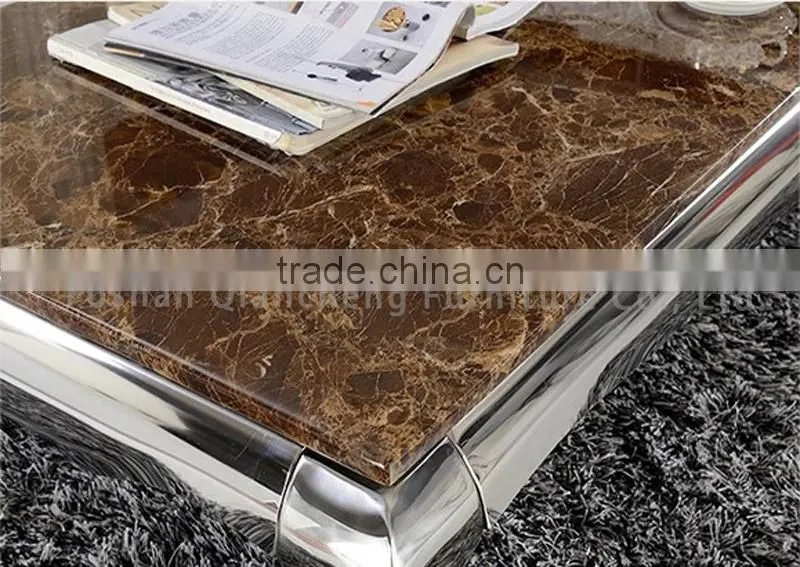 mable top silver coffee table tea table set