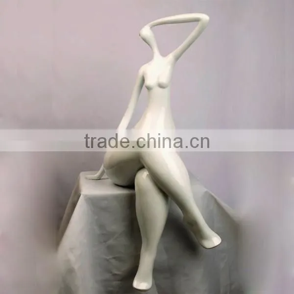 Resin /Fiberglass Fat Lady Sculpture,Abstract Naked Resin Fat Lady Sculpture Home Decor