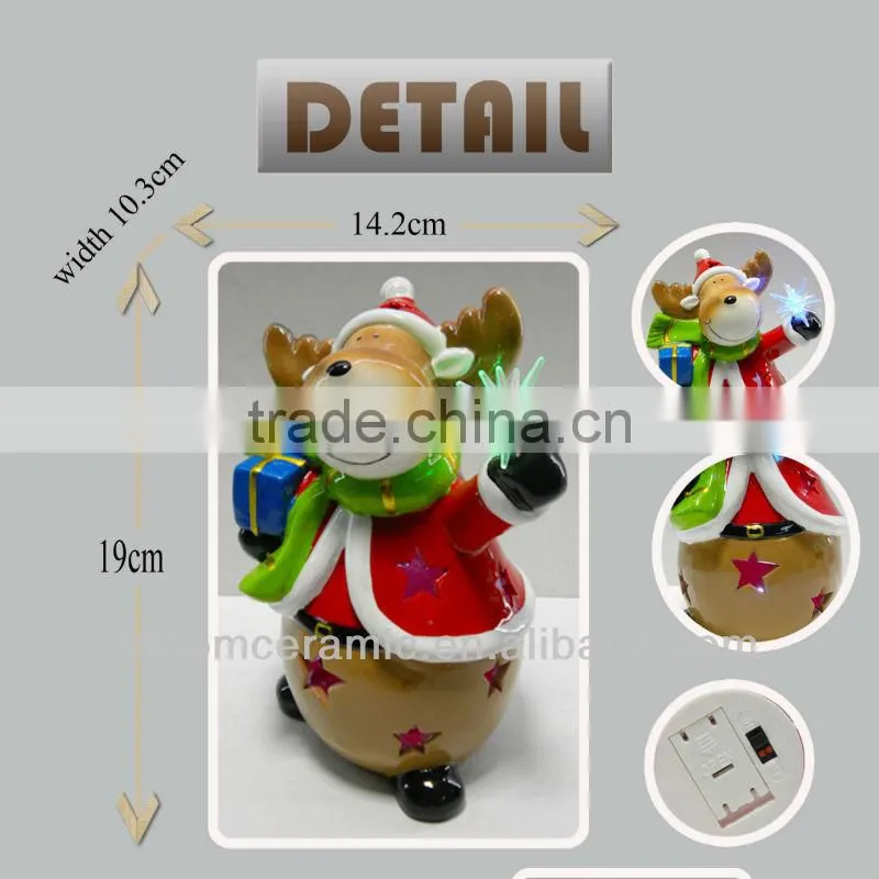 Ceramic christmas decor with LED light