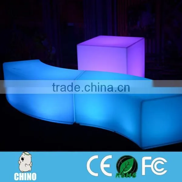 Outdoor Restaurant glow led Bench Chair