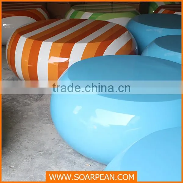 High Gloss Finish Fiberglass Candy Leisure Waiting Chair