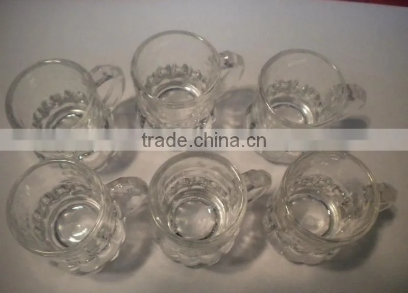 Vintage set of 6 shot glasses with handle