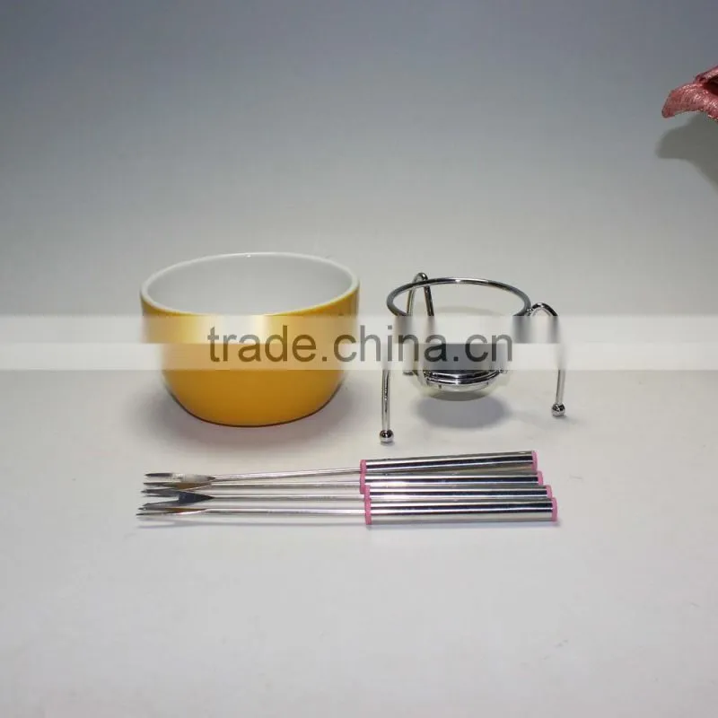 Chocolate Fondue Set with Metal Base
