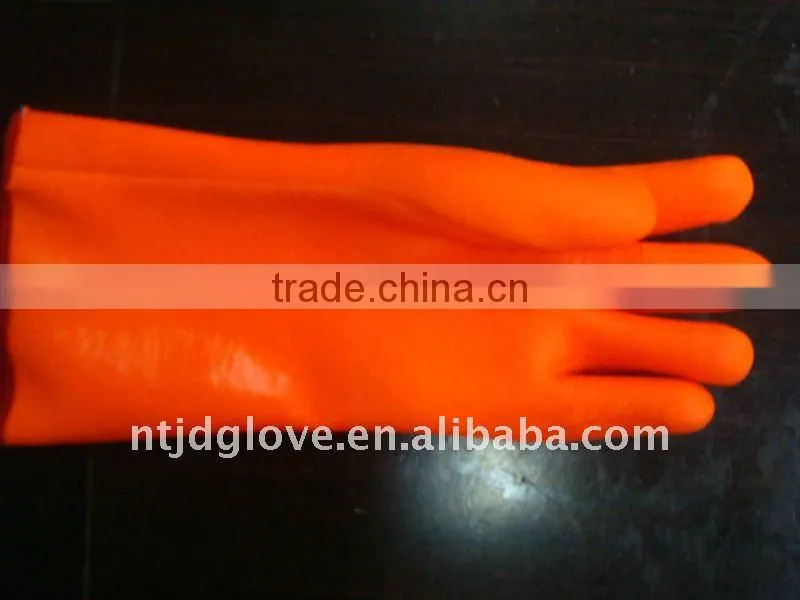 Fluorescence PVC Fully coated jersey liner/35CM / Working / Safety gloves