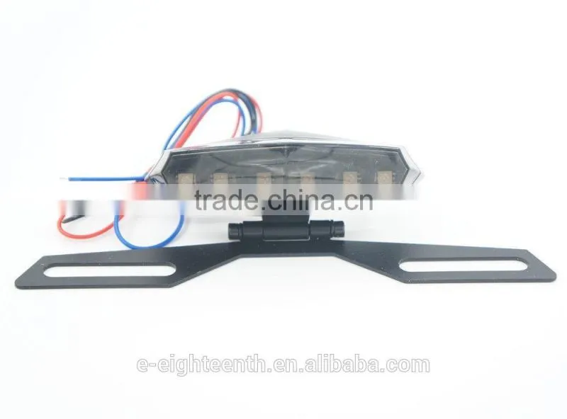 2016 popular 6 LED Motorcycle License Plate Mount Holder Bracket Running Brake Tail Light