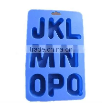 2013 factory promotional FDA letter shape silicone ice cube tray