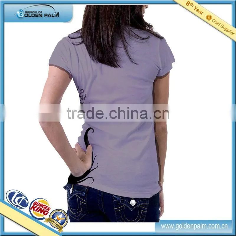 Combed Cotton short sleeve women printed t shirt wholesale China