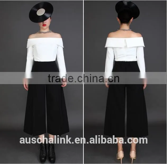 personalized high quality girls casual loose wide leg pants