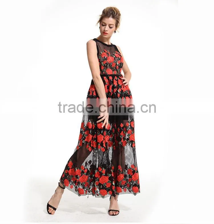 Girl 's Vintage Flower Tulle Layered Cocktail Dress