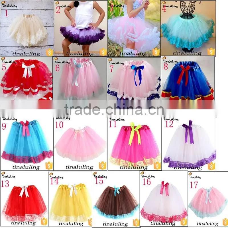 fashion new baby girls cream lace pettiskirts kids tutu skirts for 2-8 years fluffy tutus
