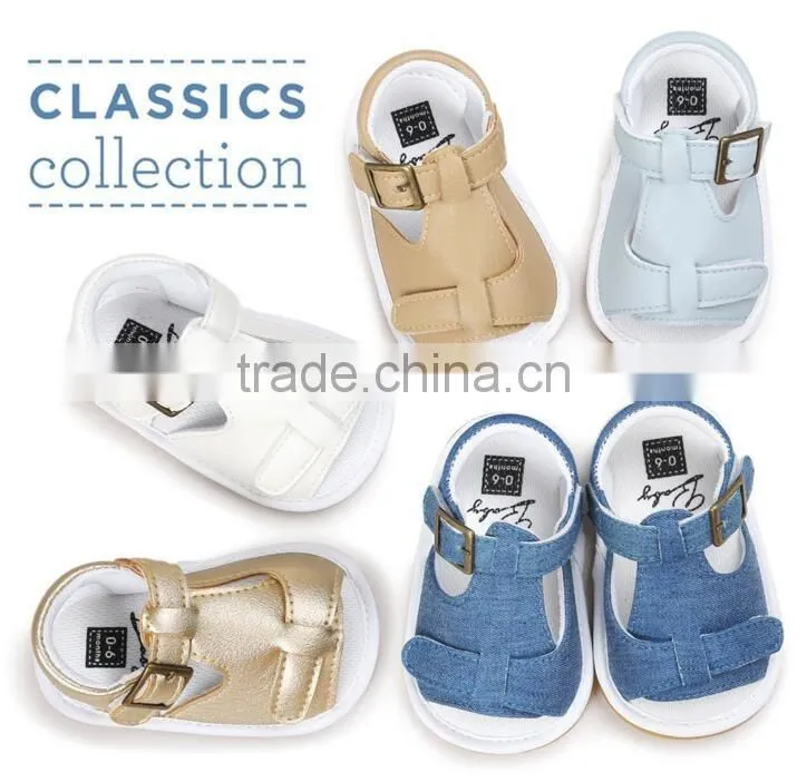 2017 new design baby girl sandals, leather baby sandals
