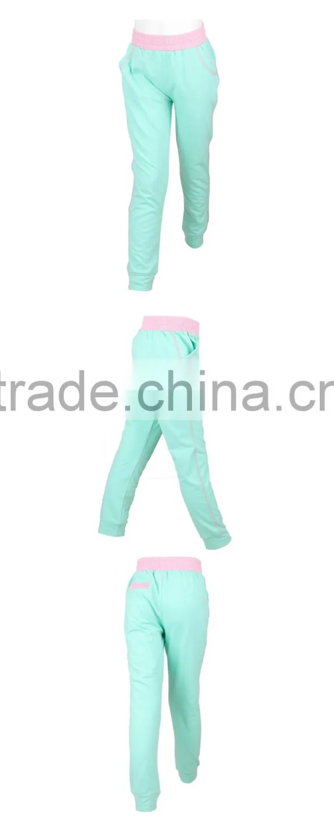 BEROY wholesale girl cotton sportswear pants, kids long pants for running