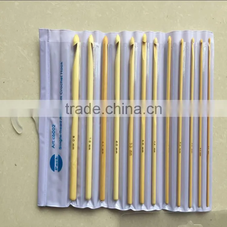 custom bamboo wooden crochet hook set for knitting