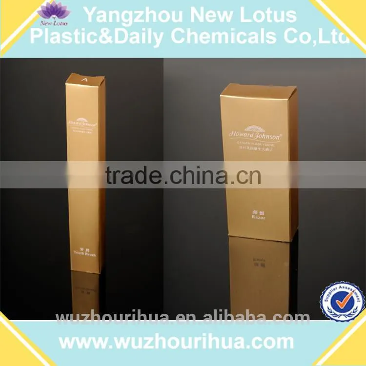 high quality disposable hotel amenity packed with golden paper box