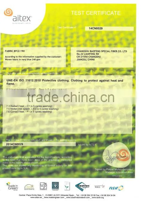 Modacrylic/protex brand(Japan) Fabric