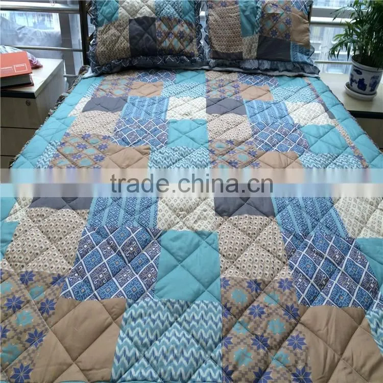 100 polyester microfiber bedding set,patchwork quilt flower pattern with low price