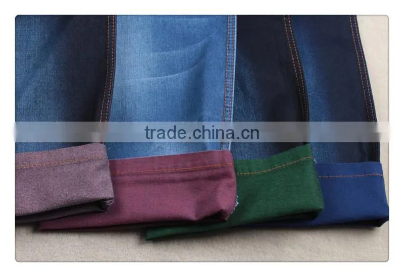 cotton tencel dark indigo color slub denim fabric