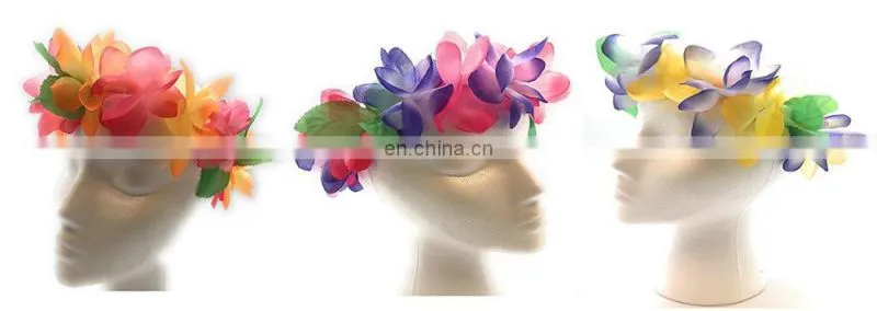 Mahalo Floral Leis Headband 12 PC Set silk headband lei headband kauai headband