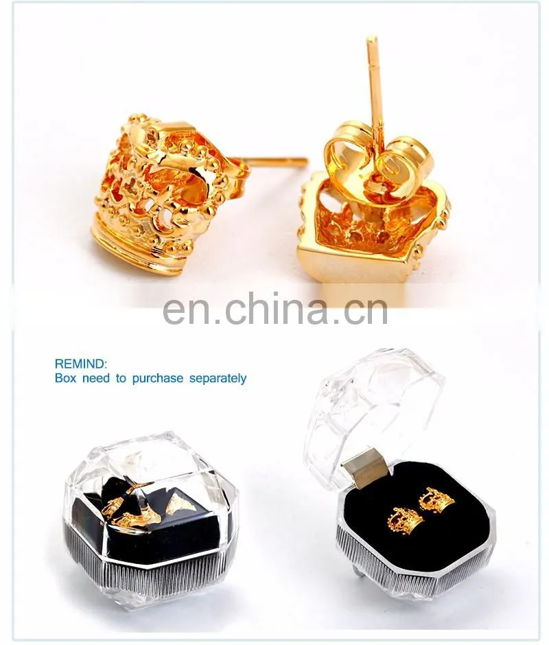 High Quality Luxurious Cuff Links Gifts Shirt Gold Cufflinks and Earrings Set for Couples