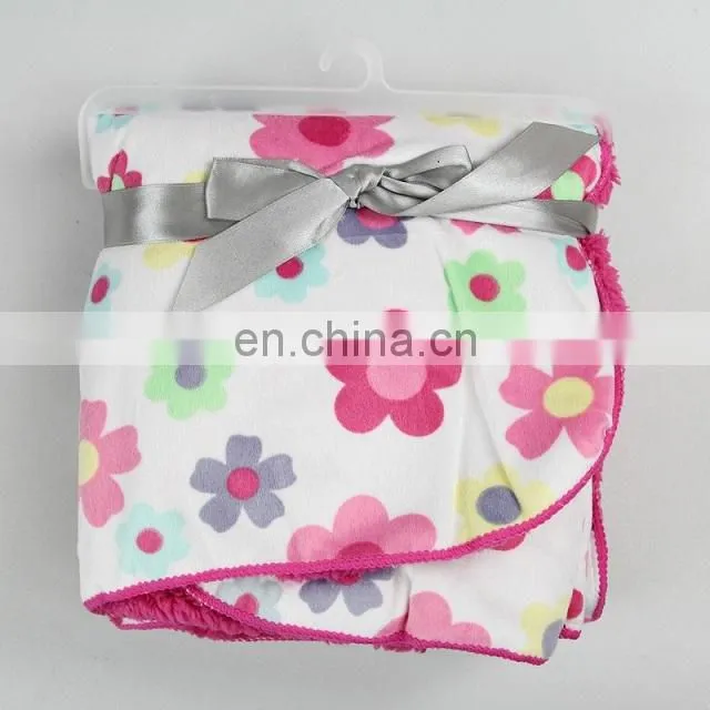 2017 Promotional Double-sided Soft Fluffy Fleece Blanket For Baby