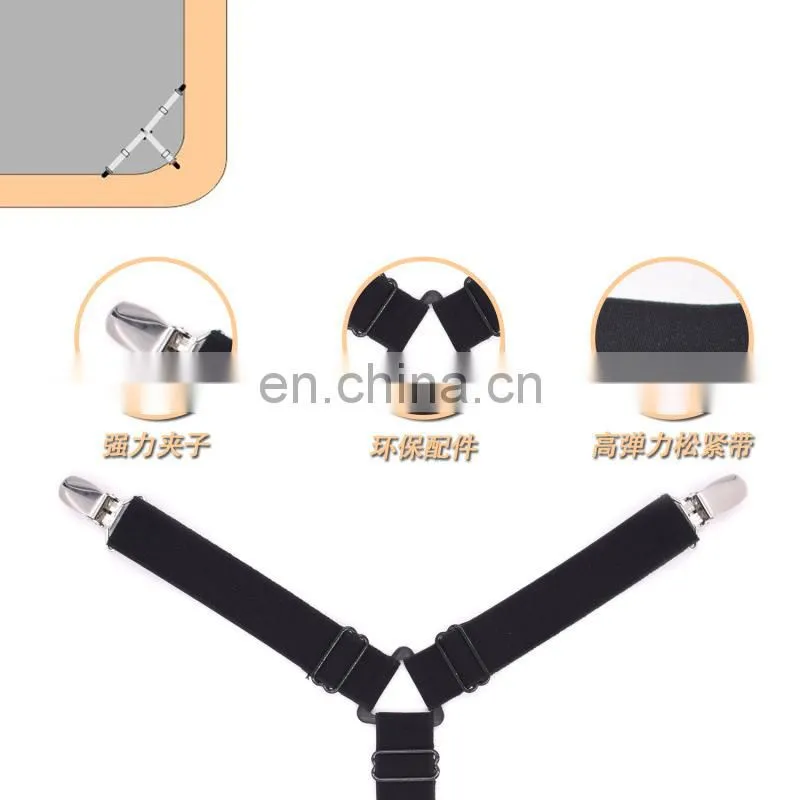 2017 yiwu fashion hot sale set 4pcs Triangle Mattress Pad Cover Clips holder Bed Sheet Holder